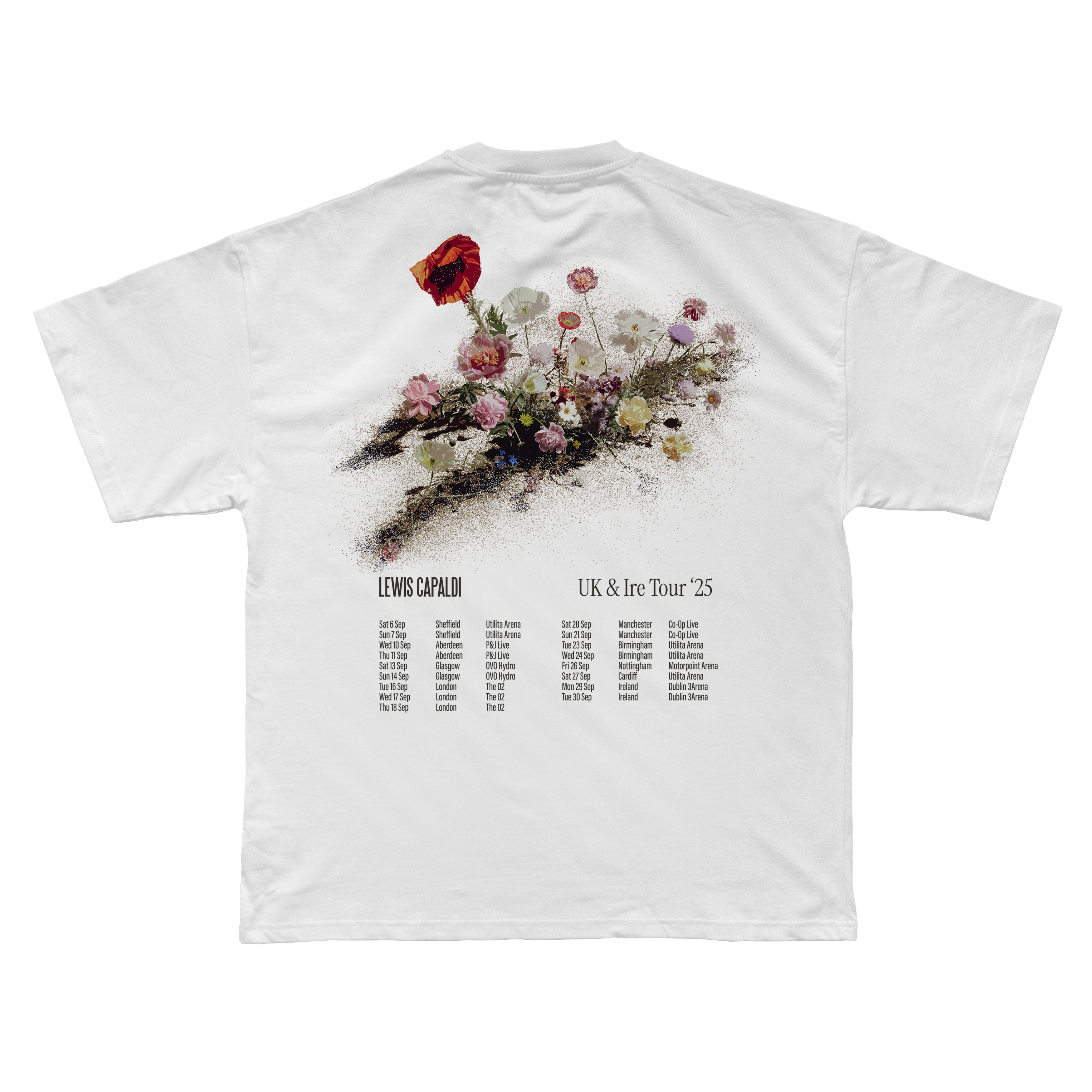 White Flowers Dateback Tee